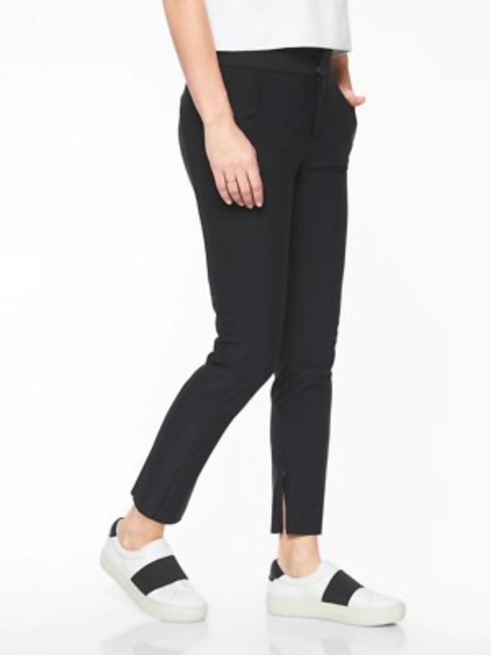 Athleta Stellar Trouser with ankle zippers, black, size 14 large